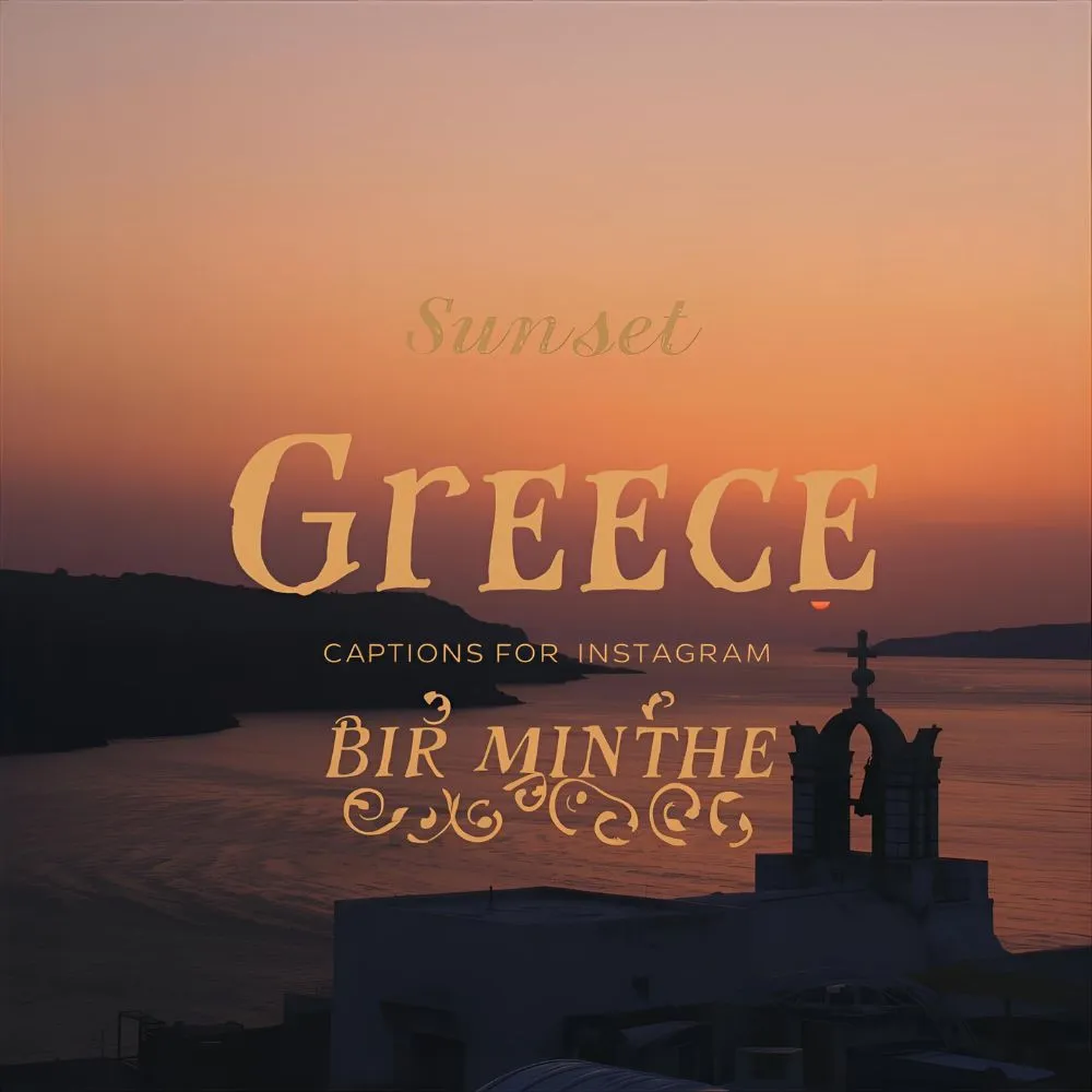 Sunset Greece Captions for Instagram