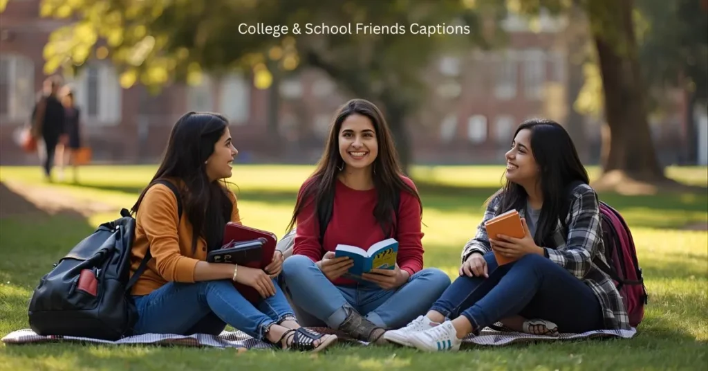 College & School Friends Captions