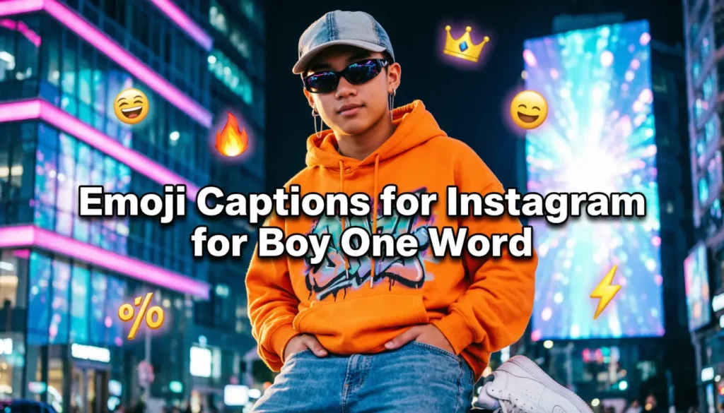 Emoji Captions for Instagram for Boy One Word