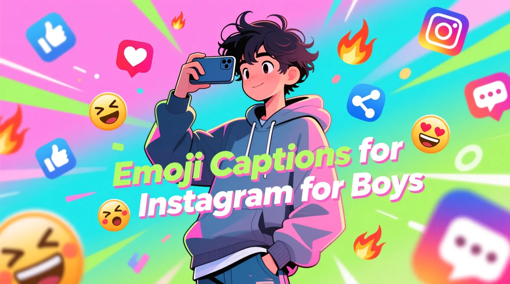 Emoji Captions for Instagram for Boys
