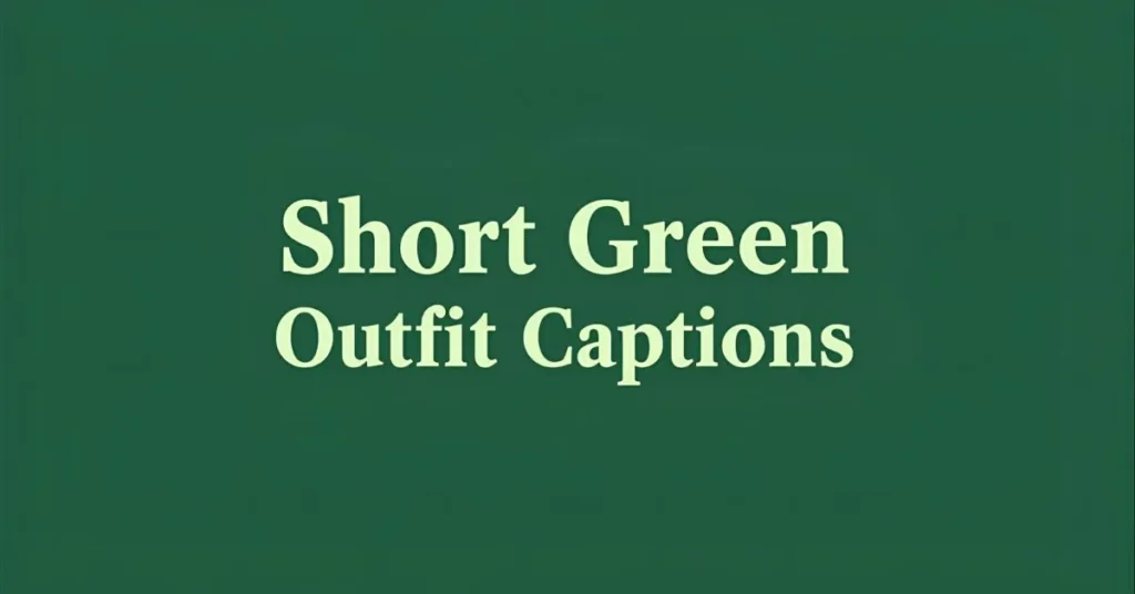 Short Green Outfit Captions