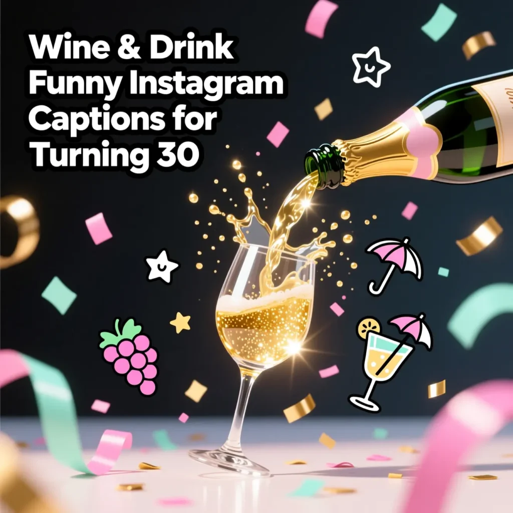Wine & Drink Funny Instagram Captions for Turning