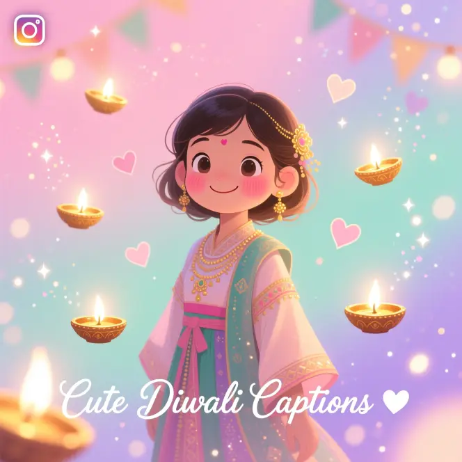 Cute Diwali Captions for Instagram for Girl