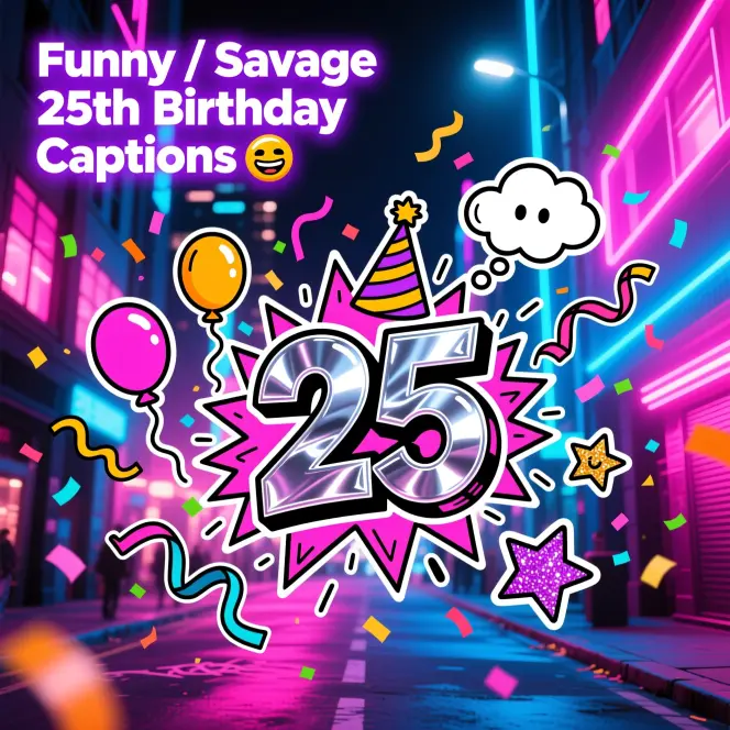 Funny / Severe 25th Birthday CaptionsΒ