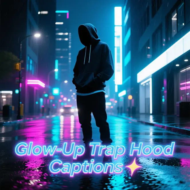 Glow-Up Trap Hood Captions