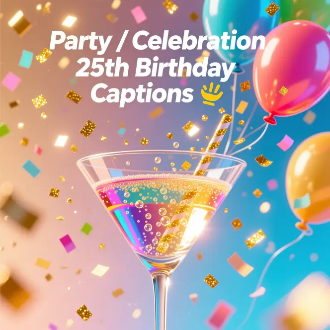 Party / Celebration 25th Birthday Captions