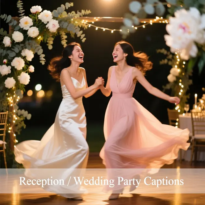 Reception  Wedding Party Captions 