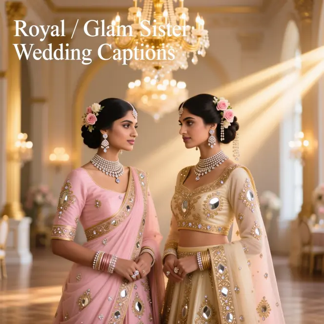 Royal  Glam Sister Wedding Captions