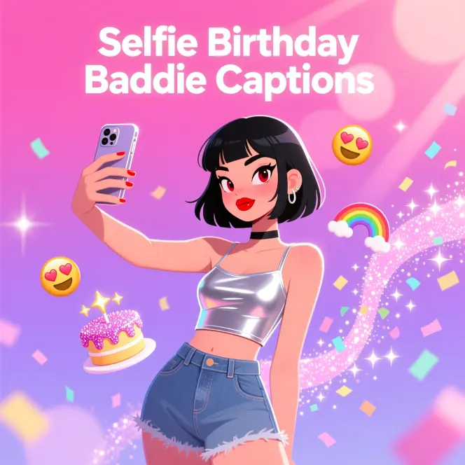 Selfie Birthday Baddie Captions