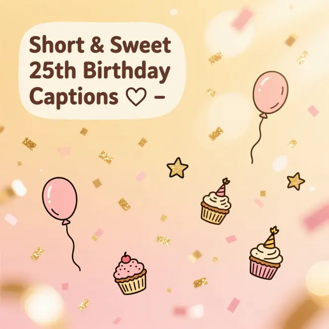 Short & Sweet 25th Birthday CaptionsΒ