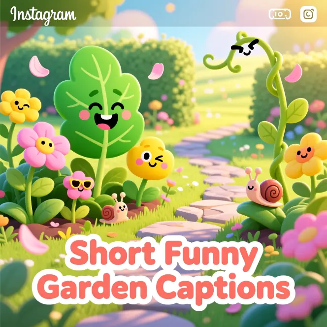 Short Funny Garden Captions