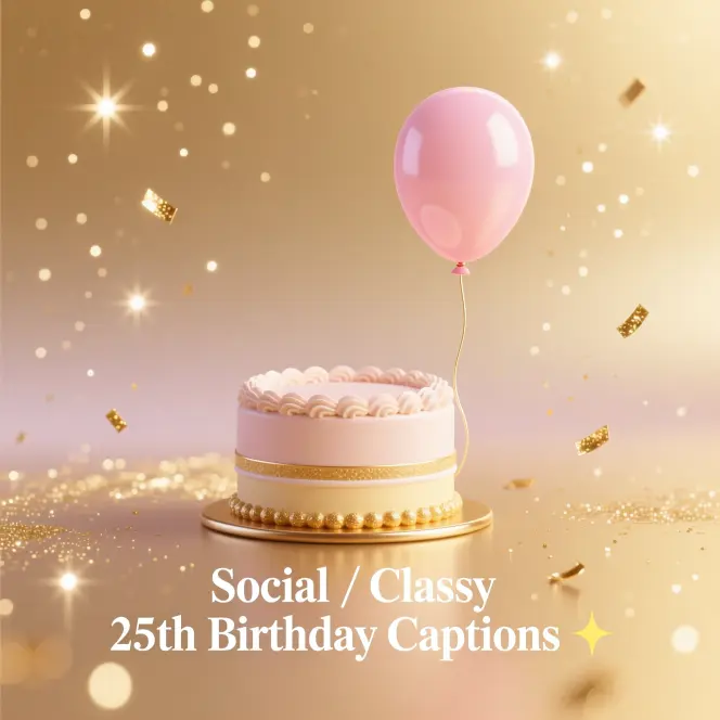 Social / Classy 25th Birthday CaptionsΒ