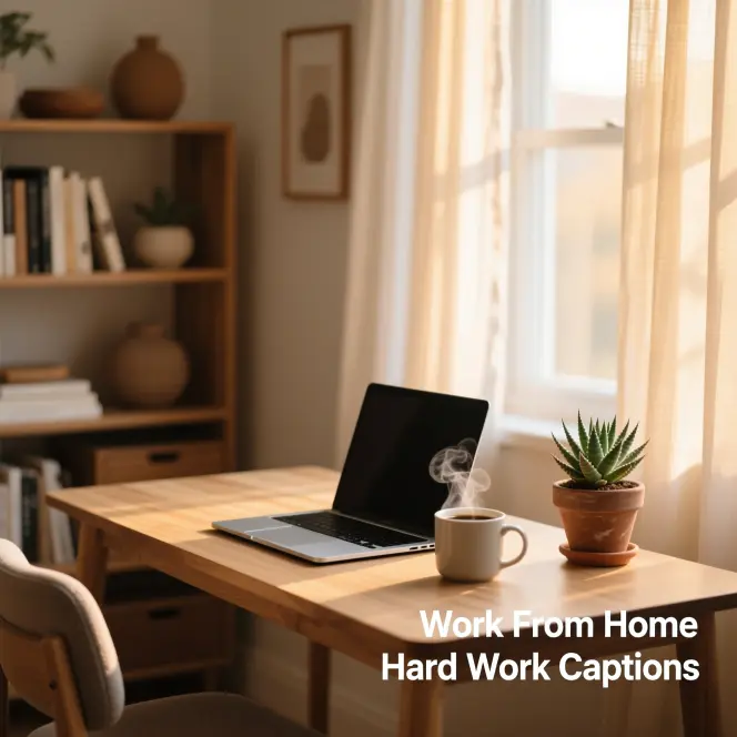 Work From Home Hard Work Captions